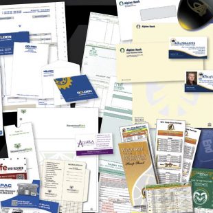collection of branded print materials