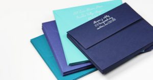 collection of blue envelopes